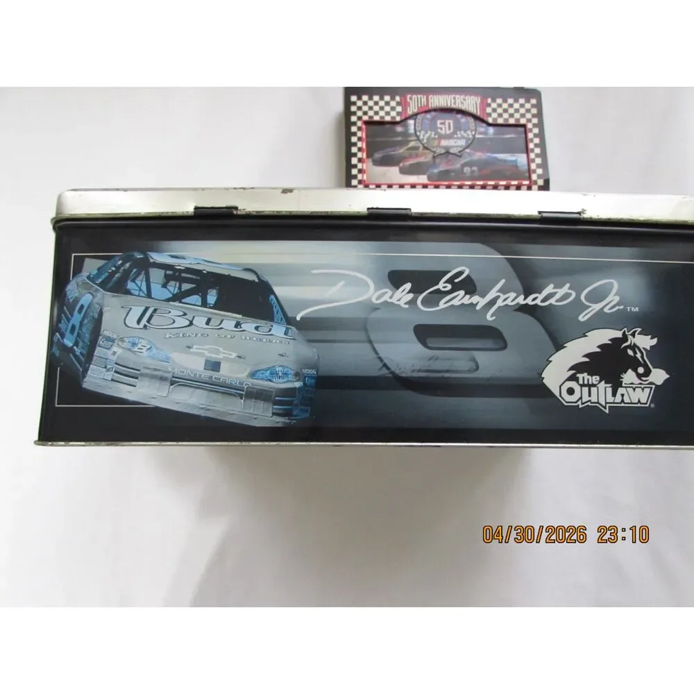 Large lot of Nascar hot wheels Jeff Gordon Dale Earnhart tin box 2002 racing car